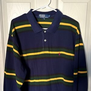 Polo by Ralph Lauren Men's Shirt with Yellow and Green Stripes